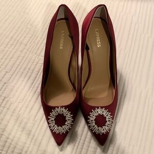 Express Women Satin Crystal Pumps SZ 10